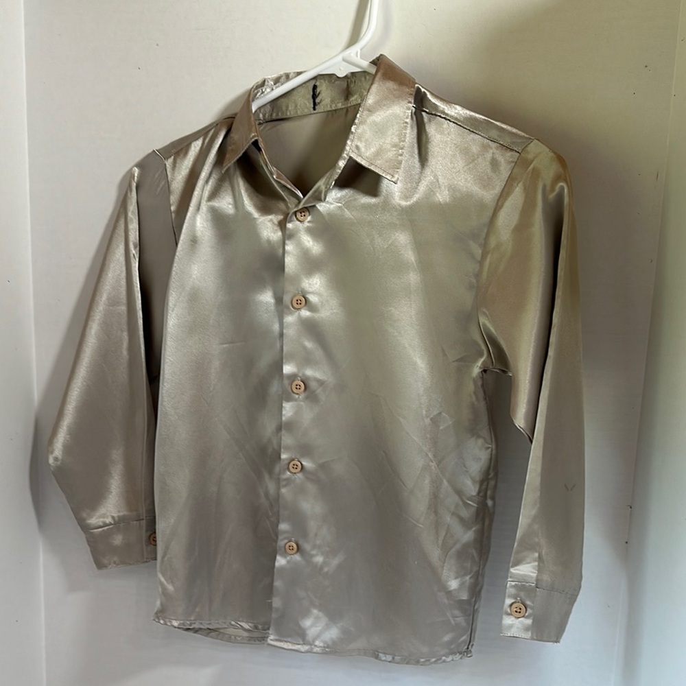 Fubu silver button up shirt size 7
